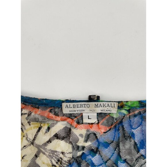 Alberto Makali Womens Large Mesh Tunic Top Abstract Butterfly Print Art to Wear - Picture 4 of 6